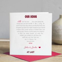 Song Lyrics Card
