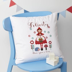 Girls Personalised Little Red Riding Hood Cushion
