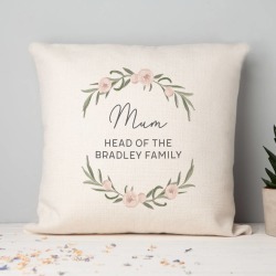 Mum Floral Personalised Cushion