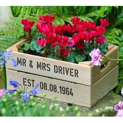 Personalised Small Crate With Cyclamen Bulbs