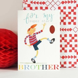 Rugby Brother Greetings Card