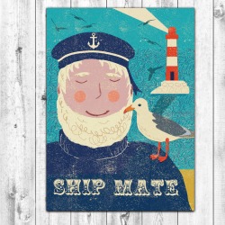 Retro Fisherman Greetings Card