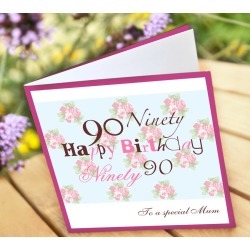 Personalised 90th Birthday Card