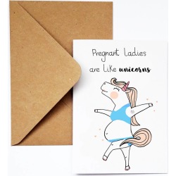 Pregnant Unicorn Congratulations Card