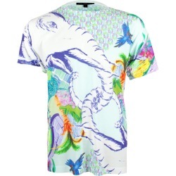 Unisex Blue Elephant Textured Printed T Shirt Tee
