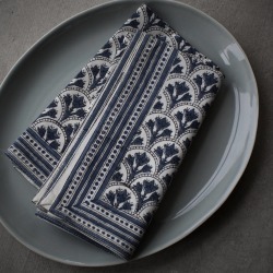 Blue And White Block Print Napkin Only Three Left