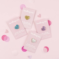 Bride To Be Glitter Heart Shaped Enamel Pin