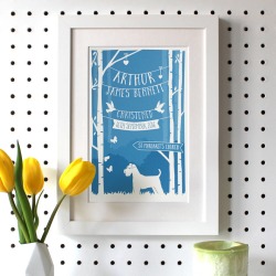 Personalised Christening/Baptism Print With Dog