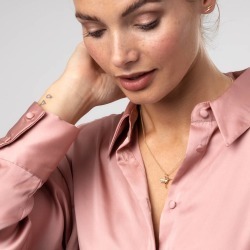 Nine Carat Gold Hummingbird Necklace With Sapphire