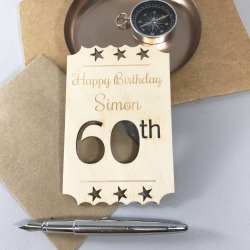 Personalised 60th Birthday Wooden Card