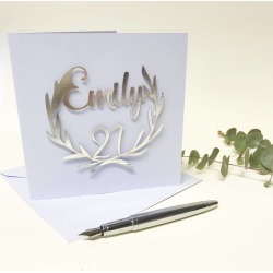 Personalised Papercut 21st Birthday Card