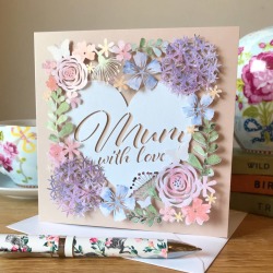 Personalised Birthday Floral Papercut Card