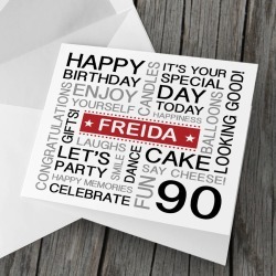 Personalised 90th Birthday Card