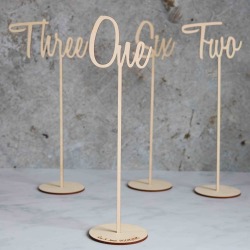 Handscript Wooden Table Numbers