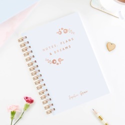 Notes, Plans And Dreams Foiled Notebook Blush Gold Foil