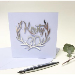 Personalised Papercut 30th Birthday Card
