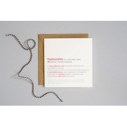 Personalised Dictionary Definition Card