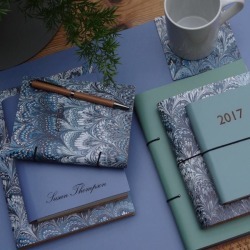 Marbled Leather Notebook And Journal