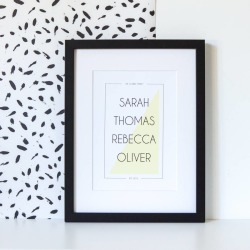 Personalised Family Colour Block Print