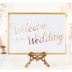 Welcome Gold Foil Personalised Wedding Sign
