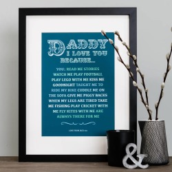 Daddy Or Mummy 'I Love You Because' Print In Mount