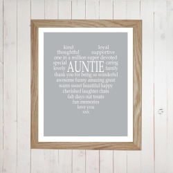 Personalised Aunty / Auntie / Uncle Print