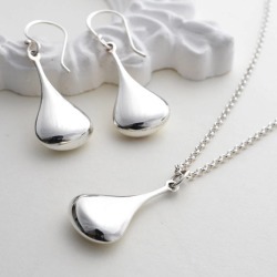 Sterling Silver Pear Drop Set