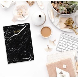 Black Marble Gold Foil A6 Notebook