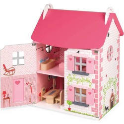Pink Wooden Dolls House