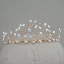 Darcy Pearl Gold Wedding Tiara