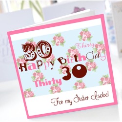 Personalised 30th Birthday Card