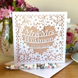 Personalised Wedding Or Anniversary Papercut Card