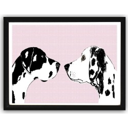 Harlequin Great Dane And Dalmatian Dog Print