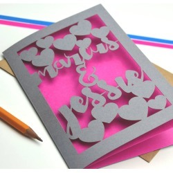 Personalised Anniversary Love Papercut Card