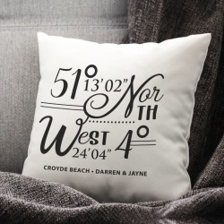Personalised Coordinates Cotton Cushion