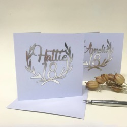 Personalised Papercut 18th Birthday Card