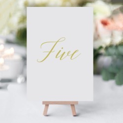 Elegant Gold Table Numbers