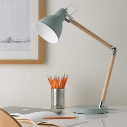 Pastel Wooden Desk Lamp Blue Or Cream