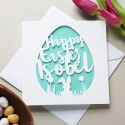 Personalised Papercut Easter Card