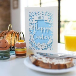Personalised Papercut Happy Easter Card