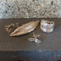 Silver Feather Jewellery Set