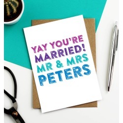 Personalised Yay You're Married Wedding Card