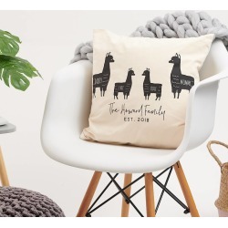 Llama Personalised Family Cushion