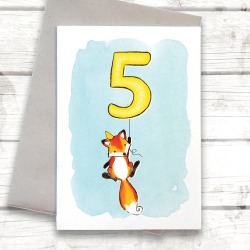 Fox Child's Birthday Choose Your Number Card