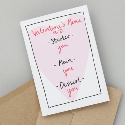 Funny Valentine's Menu Card