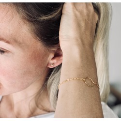 Gold Hoop Bracelet And Stud Gift Set