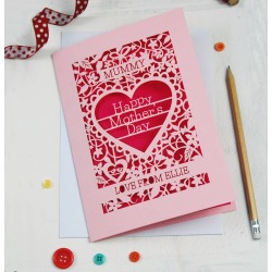Personalised Papercut Mother's Day Card
