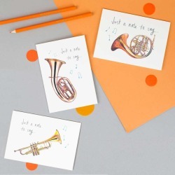 'Just A Note To Say' Illustrated Instruments Card
