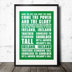 Ireland's Call Rugby Song Lyrics Poster