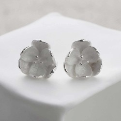 Silver Blossom Stud Earrings